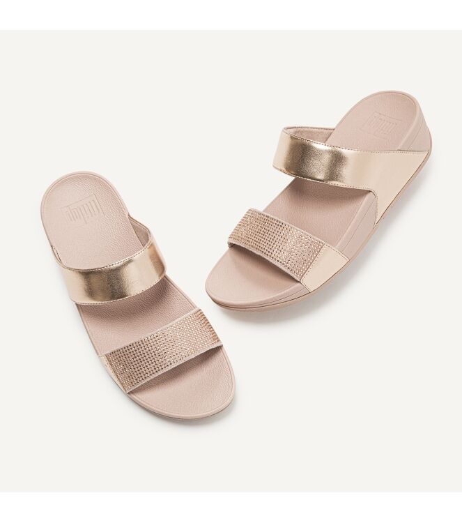 FitFlop lulu slide - hotfix rose gold Direct leverbaar uit de webshop van www.meijerink-schoenen.nl/