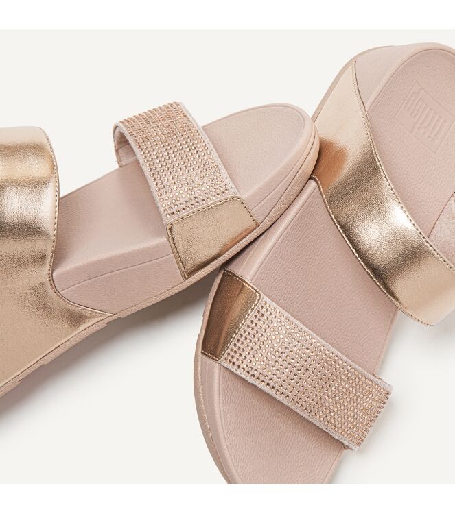 FitFlop lulu slide - hotfix rose gold Direct leverbaar uit de webshop van www.meijerink-schoenen.nl/