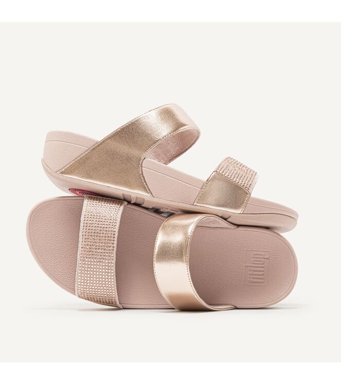 FitFlop lulu slide - hotfix rose gold Direct leverbaar uit de webshop van www.meijerink-schoenen.nl/