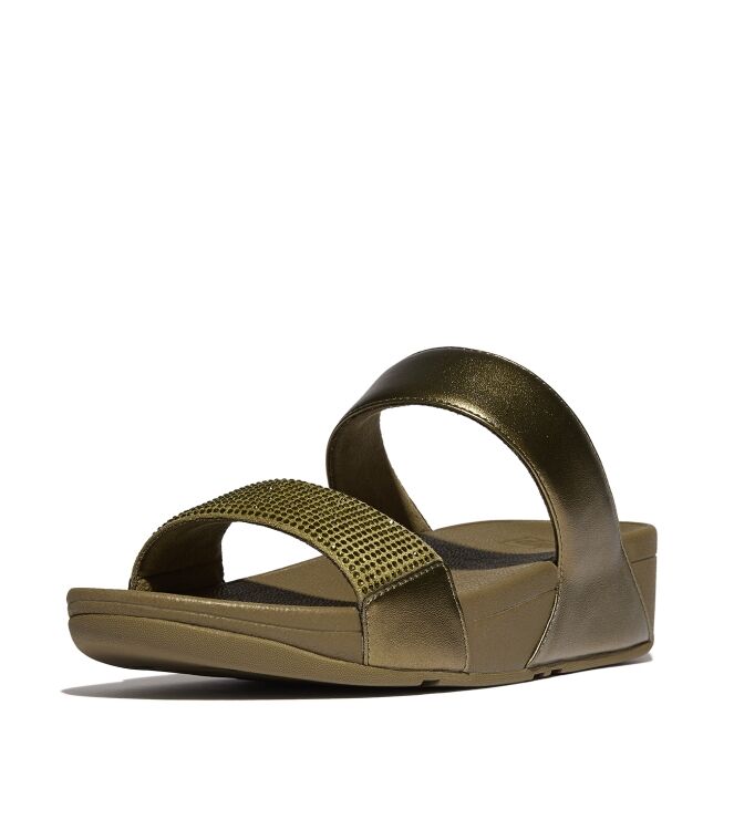 FitFlop lulu slide - hotfix camo-green Direct leverbaar uit de webshop van www.meijerink-schoenen.nl/