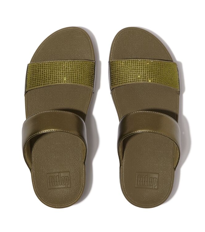 FitFlop lulu slide - hotfix camo-green Direct leverbaar uit de webshop van www.meijerink-schoenen.nl/