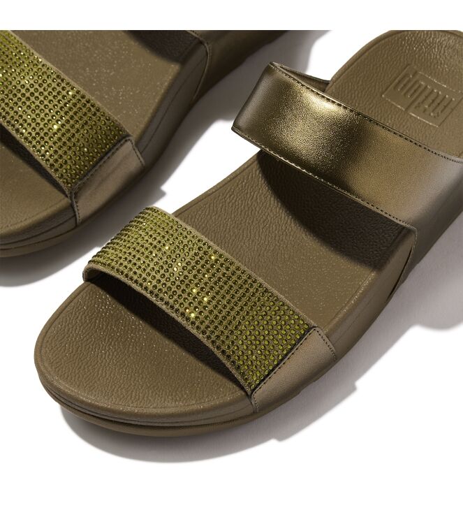 FitFlop lulu slide - hotfix camo-green Direct leverbaar uit de webshop van www.meijerink-schoenen.nl/