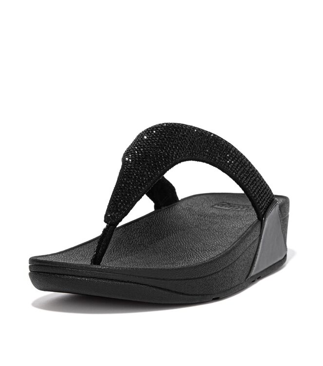 FitFlop lulu toepost - hotfix all black Direct leverbaar uit de webshop van www.meijerink-schoenen.nl/