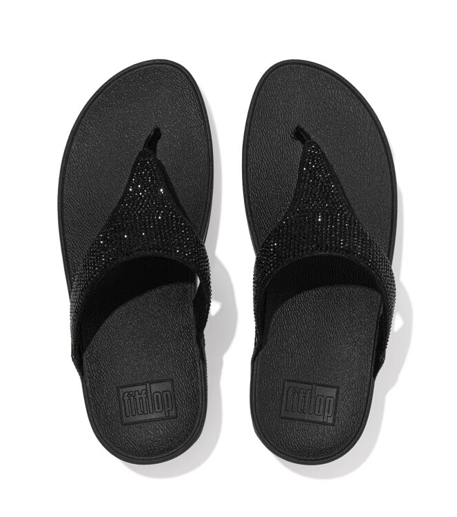 FitFlop lulu toepost - hotfix all black Direct leverbaar uit de webshop van www.meijerink-schoenen.nl/