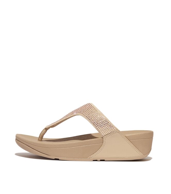 FitFlop lulu toepost - hotfix latte beige Direct leverbaar uit de webshop van www.meijerink-schoenen.nl/