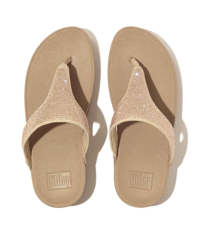 FitFlop lulu toepost - hotfix latte beige Direct leverbaar uit de webshop van www.meijerink-schoenen.nl/