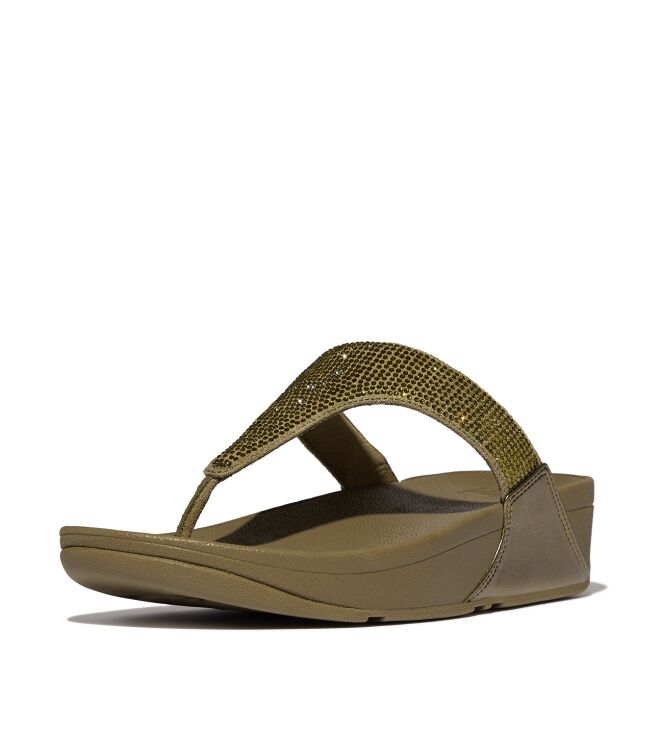 FitFlop<sup>TM</sup> lulu toepost - hotfix metallic camo-green Direct leverbaar uit de webshop van www.meijerink-schoenen.nl/