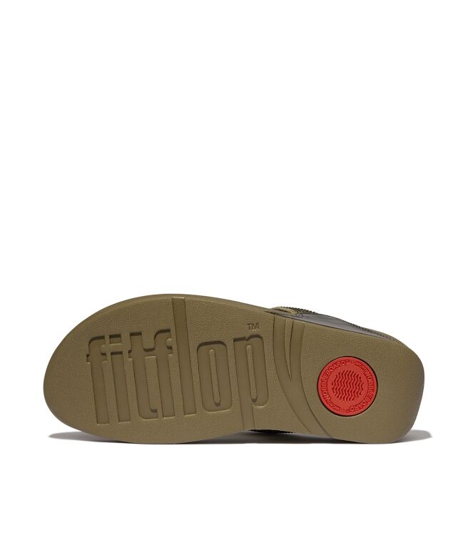FitFlop<sup>TM</sup> lulu toepost - hotfix metallic camo-green Direct leverbaar uit de webshop van www.meijerink-schoenen.nl/