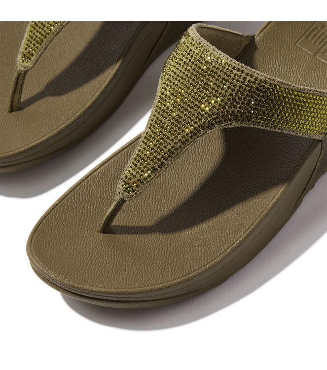 FitFlop<sup>TM</sup> lulu toepost - hotfix metallic camo-green Direct leverbaar uit de webshop van www.meijerink-schoenen.nl/