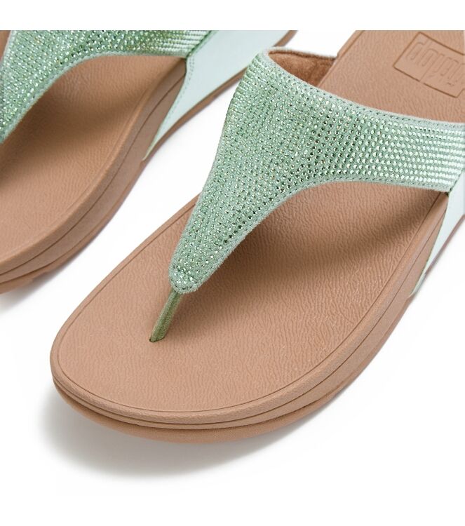 FitFlop lulu toepost - hotfix metallic frosted sage Direct leverbaar uit de webshop van www.meijerink-schoenen.nl/
