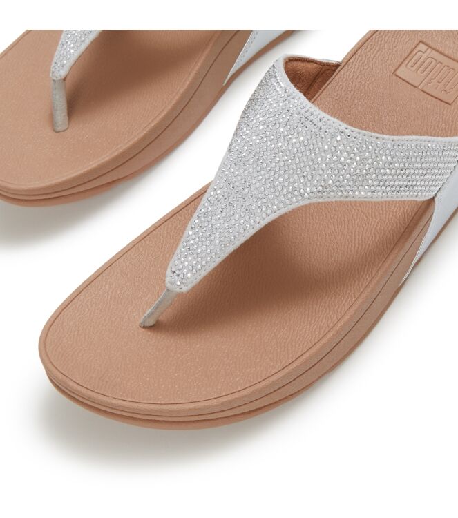 FitFlop lulu toepost - hotfix steeled silver Direct leverbaar uit de webshop van www.meijerink-schoenen.nl/