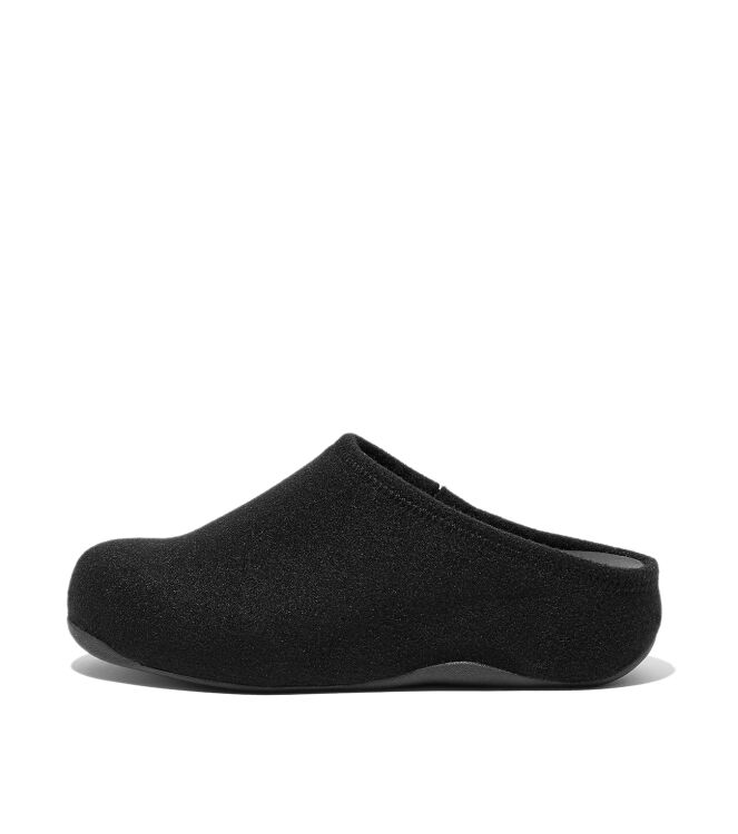 FitFlop shuv - felt all black Direct leverbaar uit de webshop van www.meijerink-schoenen.nl/
