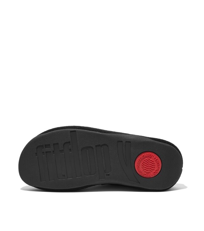 FitFlop shuv - felt all black Direct leverbaar uit de webshop van www.meijerink-schoenen.nl/