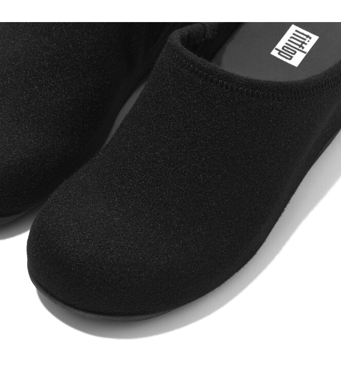 FitFlop shuv - felt all black Direct leverbaar uit de webshop van www.meijerink-schoenen.nl/