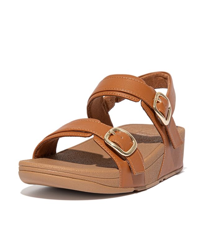 FitFlop lulu adjustable sandal - leather light tan Direct leverbaar uit de webshop van www.meijerink-schoenen.nl/