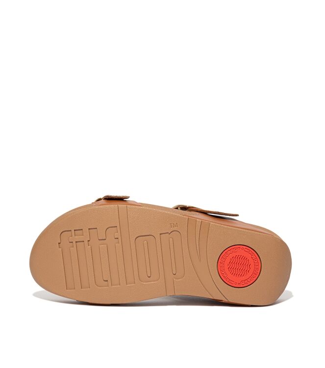 FitFlop lulu adjustable sandal - leather light tan Direct leverbaar uit de webshop van www.meijerink-schoenen.nl/