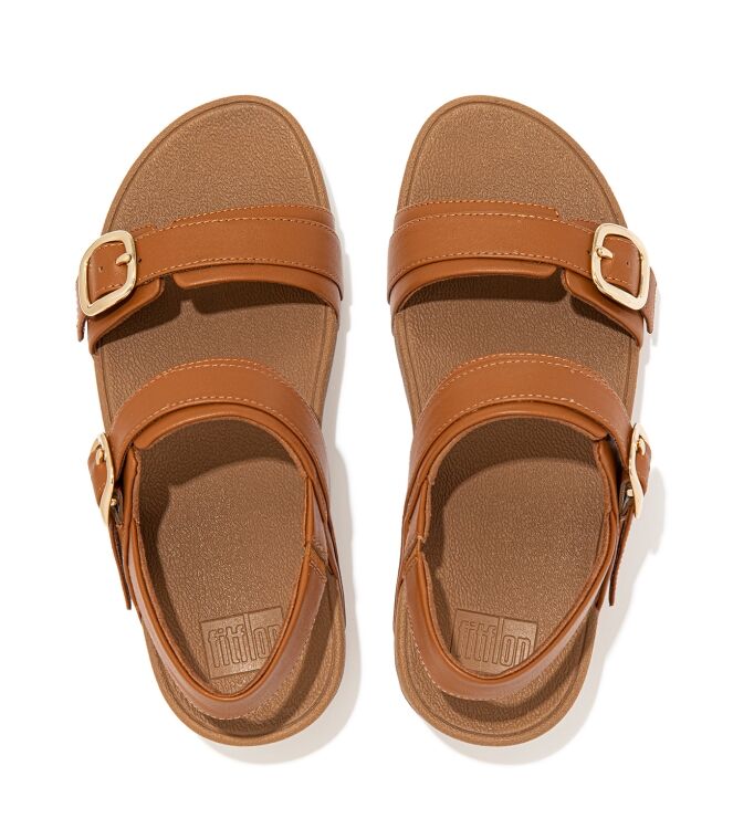 FitFlop lulu adjustable sandal - leather light tan Direct leverbaar uit de webshop van www.meijerink-schoenen.nl/