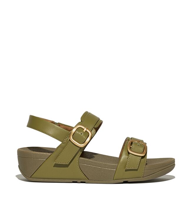 FitFlop lulu adjustable sandal - leather camo-green Direct leverbaar uit de webshop van www.meijerink-schoenen.nl/