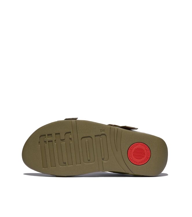 FitFlop lulu adjustable sandal - leather camo-green Direct leverbaar uit de webshop van www.meijerink-schoenen.nl/