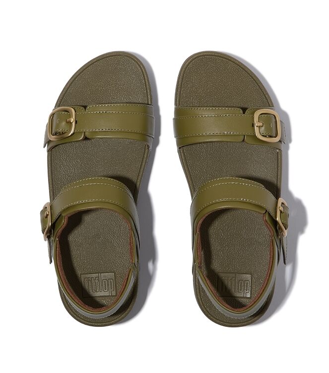 FitFlop lulu adjustable sandal - leather camo-green Direct leverbaar uit de webshop van www.meijerink-schoenen.nl/