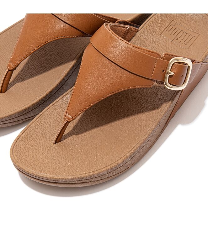 FitFlop lulu adjustable toe post - leather light tan Direct leverbaar uit de webshop van www.meijerink-schoenen.nl/