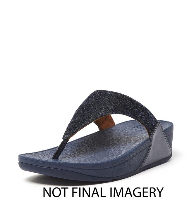 FitFlop lulu toe post - geo glitz midnight navy Direct leverbaar uit de webshop van www.meijerink-schoenen.nl/