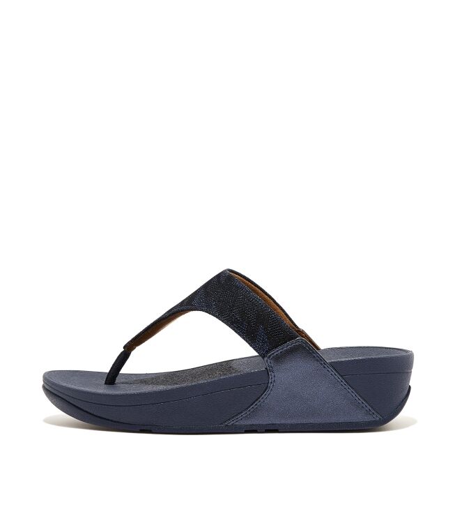 FitFlop lulu toe post - geo glitz midnight navy Direct leverbaar uit de webshop van www.meijerink-schoenen.nl/