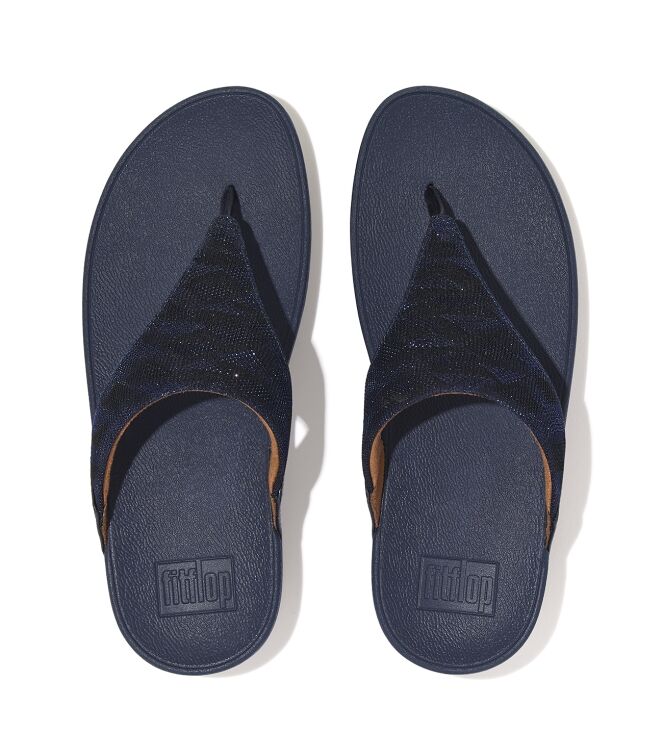 FitFlop lulu toe post - geo glitz midnight navy Direct leverbaar uit de webshop van www.meijerink-schoenen.nl/