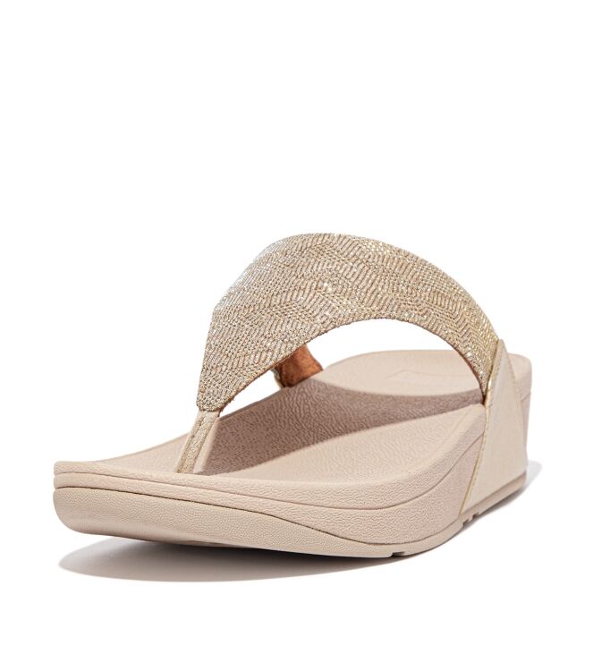 FitFlop lulu toe post - geo glitz platino Direct leverbaar uit de webshop van www.meijerink-schoenen.nl/