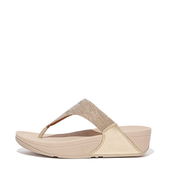 FitFlop lulu toe post - geo glitz platino Direct leverbaar uit de webshop van www.meijerink-schoenen.nl/