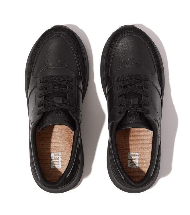 FitFlopTM f mode leather suede flatform sneakers all black Direct
