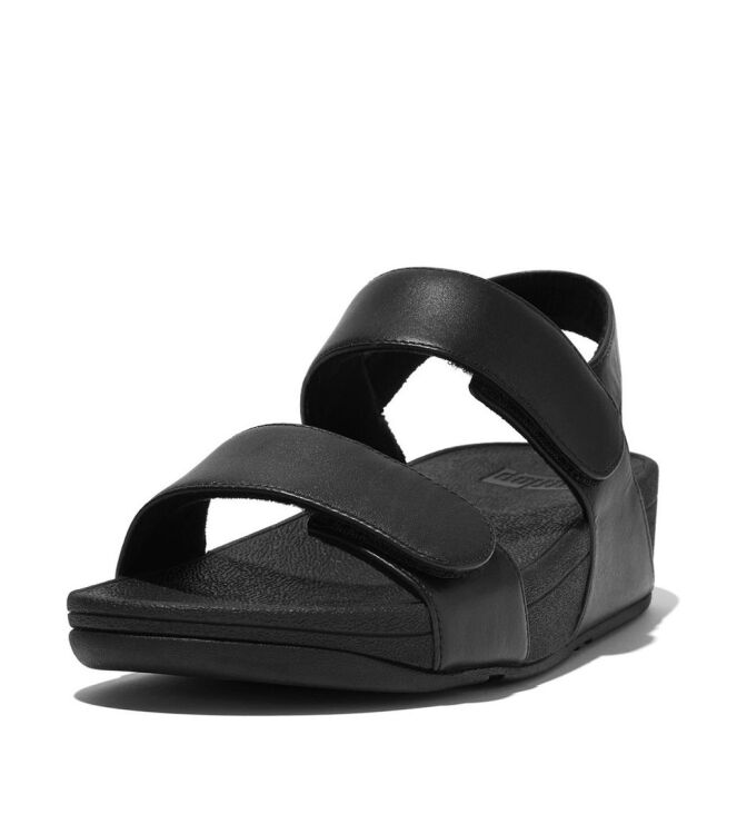 FitFlop lulu adjustable leather back-strap sandals all black Direct leverbaar uit de webshop van www.meijerink-schoenen.nl/