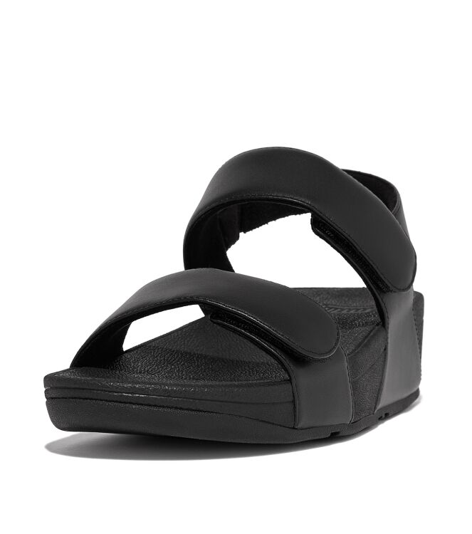 FitFlop lulu adjustable leather back-strap sandals all black Direct leverbaar uit de webshop van www.meijerink-schoenen.nl/