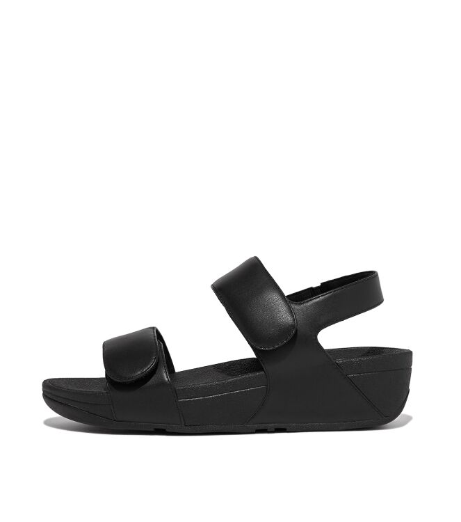 FitFlop lulu adjustable leather back-strap sandals all black Direct leverbaar uit de webshop van www.meijerink-schoenen.nl/