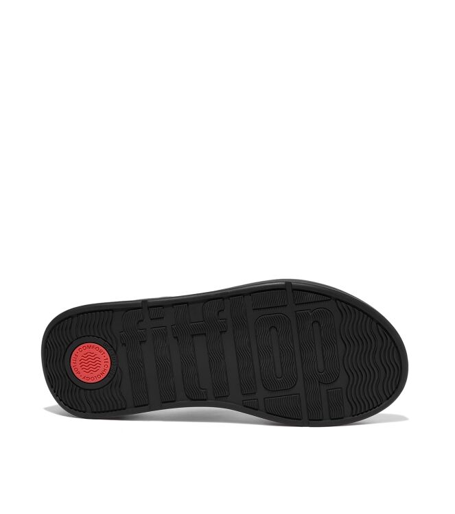 FitFlop f-mode leather flatform toe-post sandals all black Direct leverbaar uit de webshop van www.meijerink-schoenen.nl/