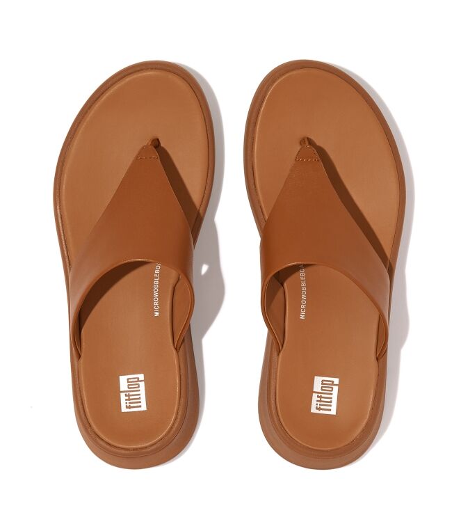 deed het bijgeloof Trillen FitFlopTM f-mode leather flatform toe-post sandals light tan Direct  leverbaar uit de webshop van