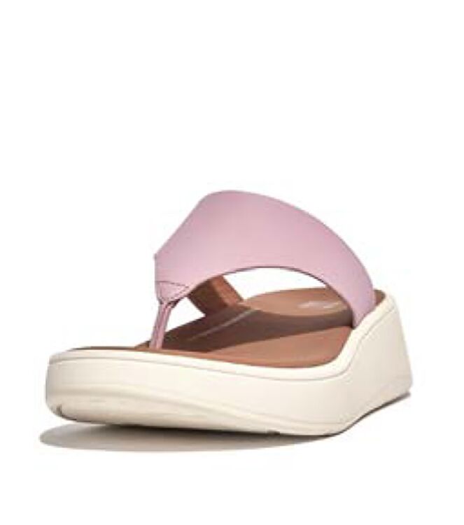 FitFlop f-mode leather flatform toe-post sandals wild lilac Direct leverbaar uit de webshop van www.meijerink-schoenen.nl/