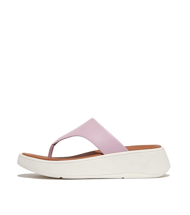 FitFlop f-mode leather flatform toe-post sandals wild lilac Direct leverbaar uit de webshop van www.meijerink-schoenen.nl/