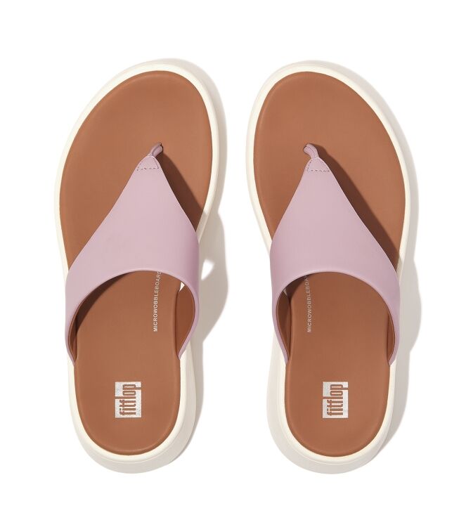 FitFlop f-mode leather flatform toe-post sandals wild lilac Direct leverbaar uit de webshop van www.meijerink-schoenen.nl/