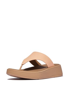 FitFlop F-Mode Leather Flatform Toe-Post Sandals 