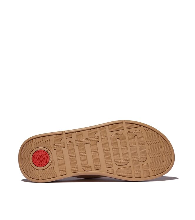 FitFlop f-mode leather flatform toe-post sandals sandy beige Direct leverbaar uit de webshop van www.meijerink-schoenen.nl/