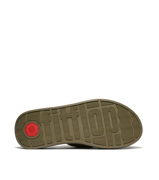 FitFlop f-mode leather flatform toe-post sandals camo-green Direct leverbaar uit de webshop van www.meijerink-schoenen.nl/