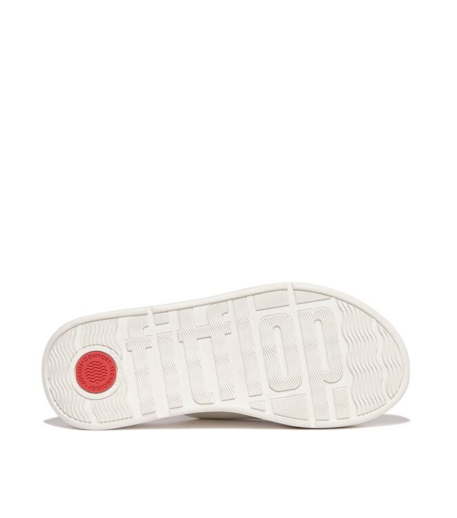 FitFlop f-mode leather flatform cross slides cream Direct leverbaar uit de webshop van www.meijerink-schoenen.nl/