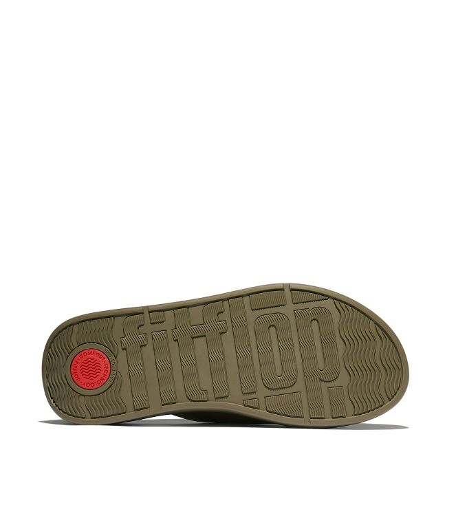 FitFlop f-mode leather flatform cross slides camo-green Direct leverbaar uit de webshop van www.meijerink-schoenen.nl/