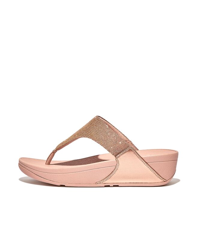FitFlop lulu shimmerlux toe-post sandals rose gold Direct leverbaar uit de webshop van www.meijerink-schoenen.nl/