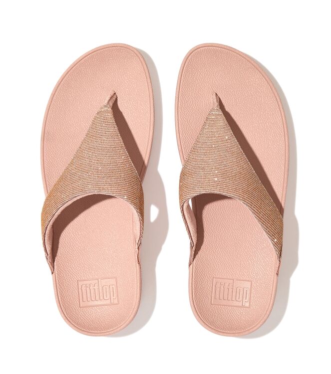 FitFlop lulu shimmerlux toe-post sandals rose gold Direct leverbaar uit de webshop van www.meijerink-schoenen.nl/