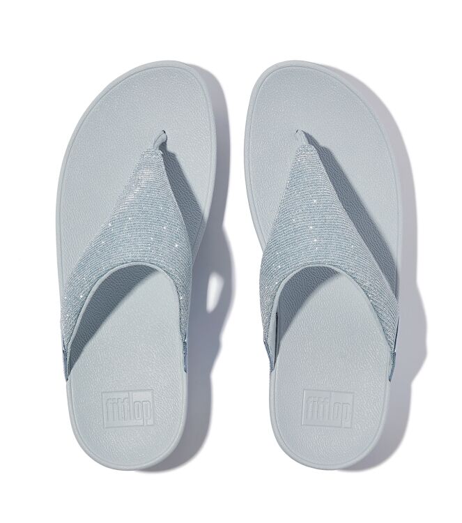 FitFlop<sup>TM</sup> lulu shimmerlux toe-post sandals quiet blue Direct leverbaar uit de webshop van www.meijerink-schoenen.nl/