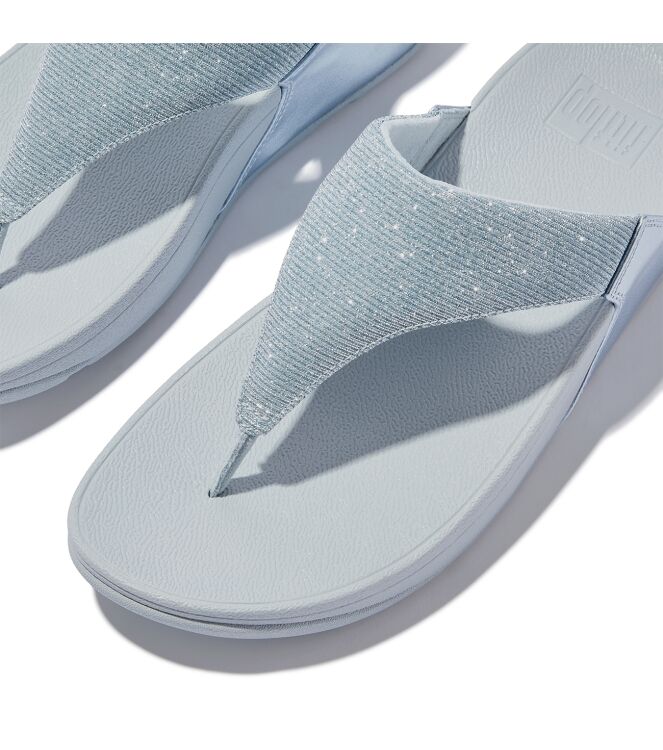 FitFlop<sup>TM</sup> lulu shimmerlux toe-post sandals quiet blue Direct leverbaar uit de webshop van www.meijerink-schoenen.nl/