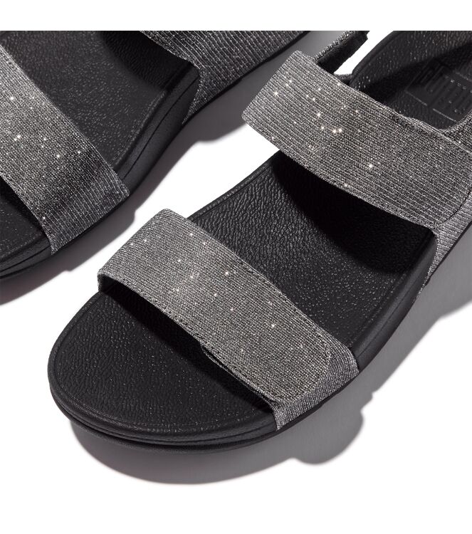 FitFlop lulu adjustable shimmerlux back-strap sandals pewter Direct leverbaar uit de webshop van www.meijerink-schoenen.nl/