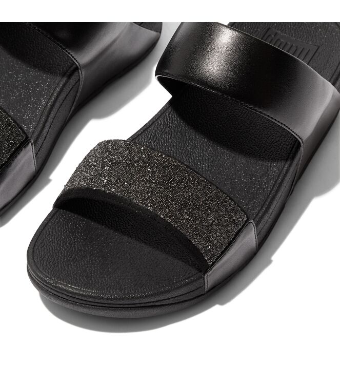 FitFlop lulu opul slides all black Direct leverbaar uit de webshop van www.meijerink-schoenen.nl/